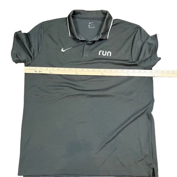 Nike Run Polo Black with White Logo and Trim Golf Performance Men's Size XL - Picture 3 of 7